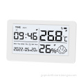 Digital Room Thermometer with Clock and Humidity Meter - Built-in Battery, Plastic, USB Charging